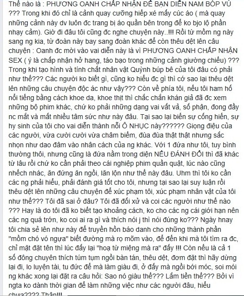 Phương Oanh lên tiếng về tin đồn nhận vai Quỳnh búp bê vì ham sex - ảnh 2