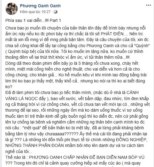 Phương Oanh lên tiếng về tin đồn nhận vai Quỳnh búp bê vì ham sex - ảnh 1