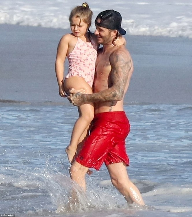 Cô bé Harper 6 tuổi vẫn được bố David Beckham bế bồng - ảnh 2