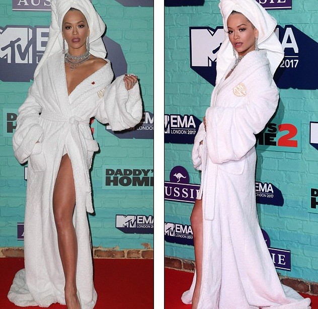 Rita Ora diện khăn tắm - ảnh 1