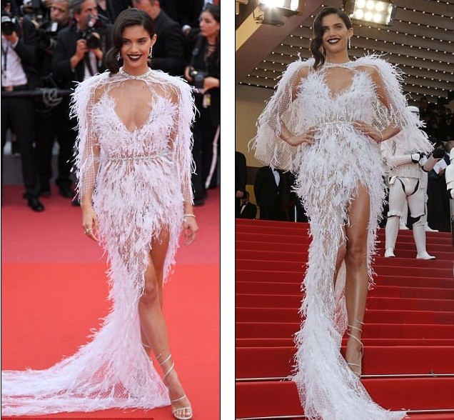 Người đẹp nội y Sara Sampaio gặp rắc rối với váy đính lông rườm rà - ảnh 14