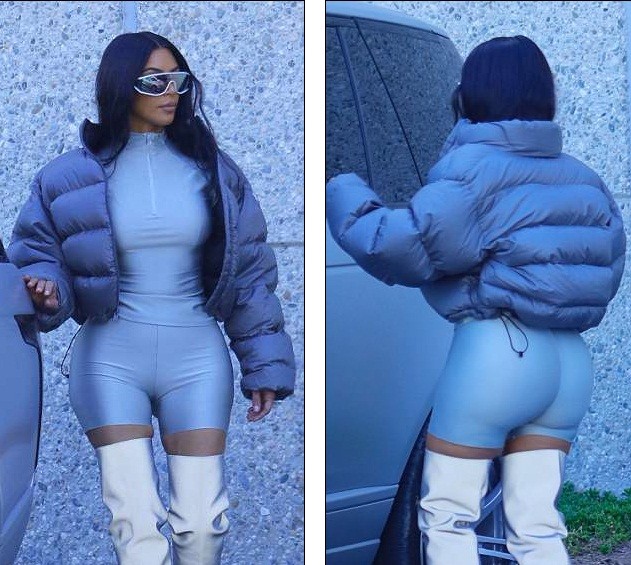 Loạt trang phục bó sát khiến Kim Kardashian như quả bóng căng phồng - ảnh 4