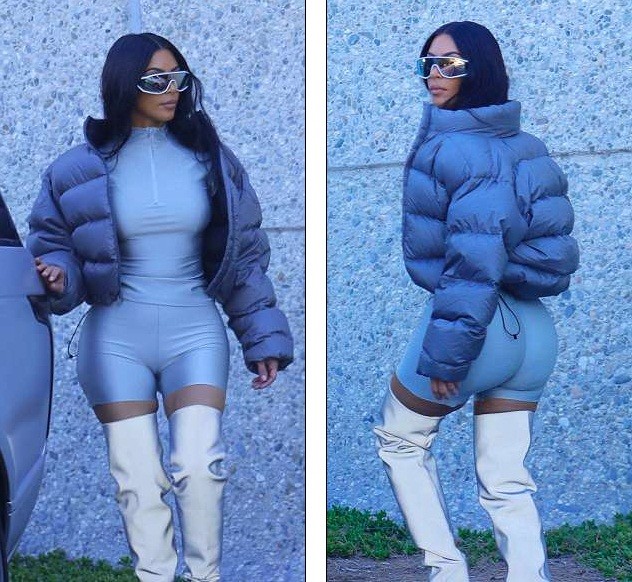 Loạt trang phục bó sát khiến Kim Kardashian như quả bóng căng phồng - ảnh 5