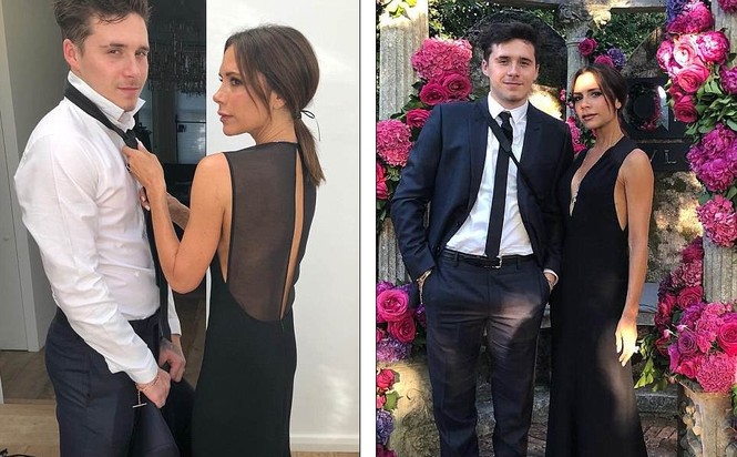Victoria Beckham diện váy xẻ ngực, cùng con trai dự tiệc - ảnh 3