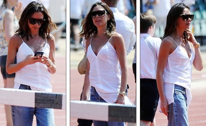Victoria Beckham vòng tay ôm eo chồng tình tứ, nở nụ cười hiếm hoi - ảnh 8