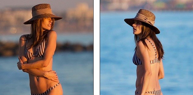 'Chân dài' Alessandra Ambrosio diện bikini tắm nắng trên biển - ảnh 5