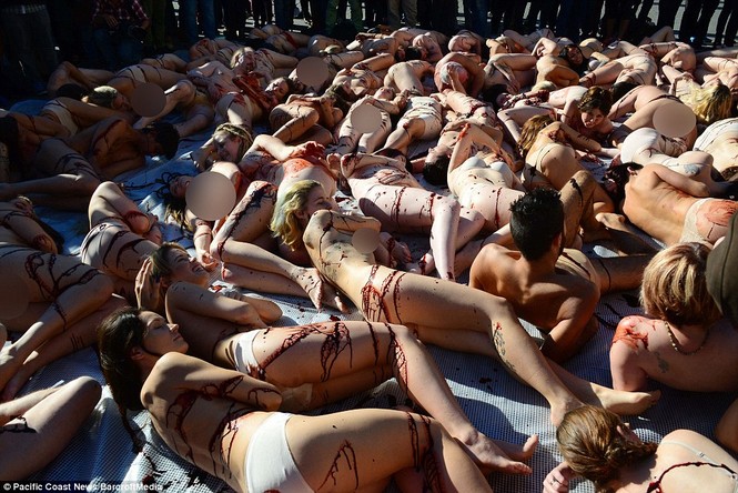Gần 100 người bán nude kêu gọi không ăn thịt - ảnh 1