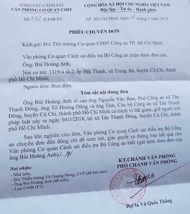 còng tay người bỏ 200 triệu đồng làm đường, Công an xã Tân Thạnh Đông - ảnh 1