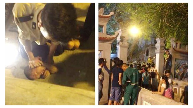 Bắt giữ người đàn ông đập phá khu vực Tháp Bút - ảnh 1