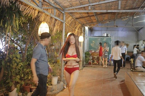 Quán ăn Hà Nội cho nhân viên mặc bikini phục vụ bàn - ảnh 6