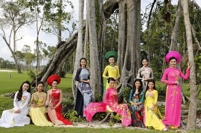 Người đẹp hoa hậu thướt tha áo dài - ảnh 2