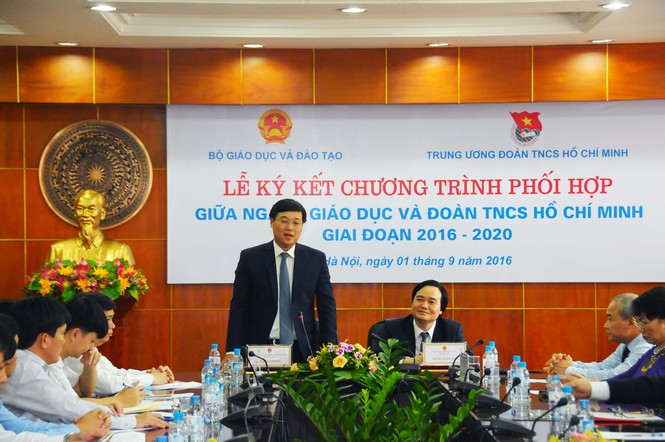 T.Ư Đoàn và Bộ GD&ĐT ký kết chương trình phối hợp giai đoạn 2016-2021 - ảnh 1