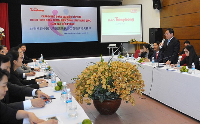 Bí thư thứ nhất T.Ư Đoàn TNCS Trung Quốc thăm báo Tiền Phong - ảnh 1
