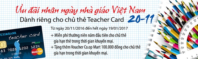 Eximbank: Teacher Card Paypass mừng ngày Nhà giáo Việt Nam - ảnh 1