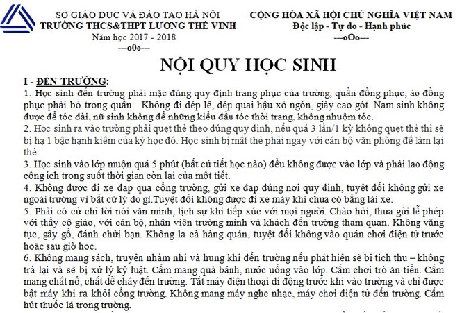 Trường ra nội quy nghiêm khắc: Có nên giáo dục học sinh bằng nỗi sợ hãi? - ảnh 1