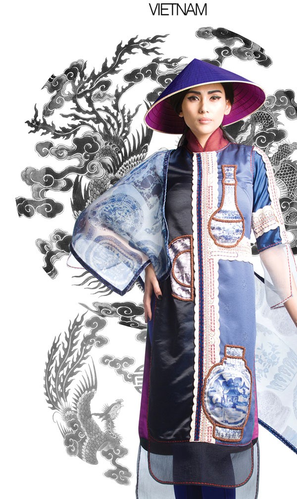 Ngắm bộ sưu tập áo dài năm châu tại Festival Huế 2014 - ảnh 9