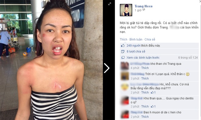 Ca sĩ Thảo Trang bị giật túi trước sân bay Sài Gòn - ảnh 1