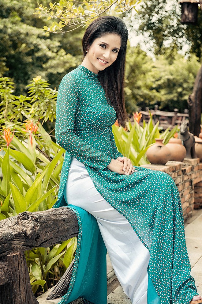 Bà xã của Phan Thanh Bình đẹp duyên dáng với áo dài - ảnh 11