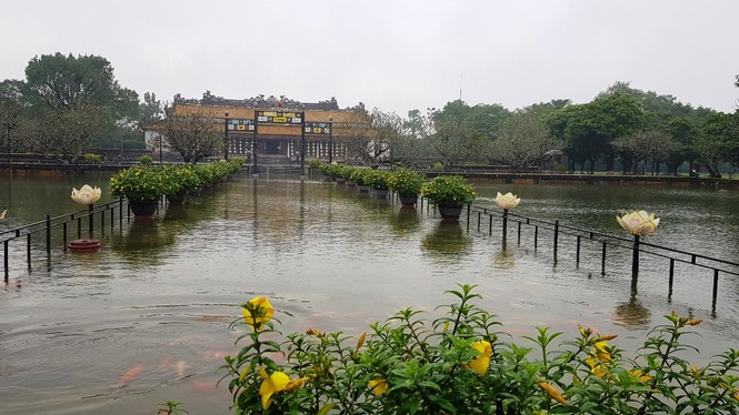 Giữa mưa lũ, Đại nội Huế vẫn nườm nượp khách tham quan - ảnh 9