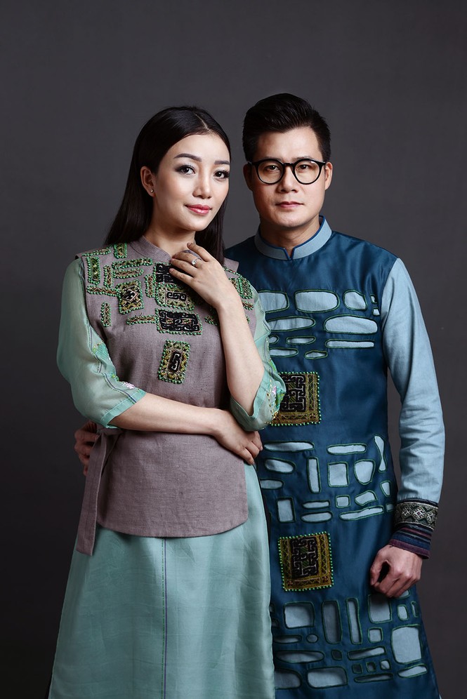 Quang Dũng bất ngờ làm người mẫu áo dài bên Phạm Thu Hà - ảnh 7