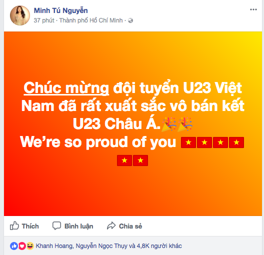 Dàn Hoa hậu, Á hậu vỡ oà cảm xúc sau chiến tích lịch sử của U23 Việt Nam - ảnh 7