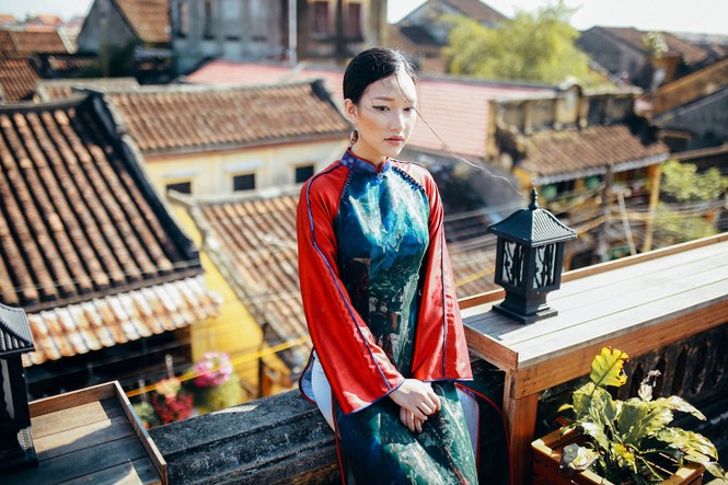 'Nàng thơ xứ Huế' Ngọc Trân mê hoặc với áo dài cảm hứng hội hoạ - ảnh 3