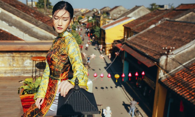 'Nàng thơ xứ Huế' Ngọc Trân mê hoặc với áo dài cảm hứng hội hoạ - ảnh 5