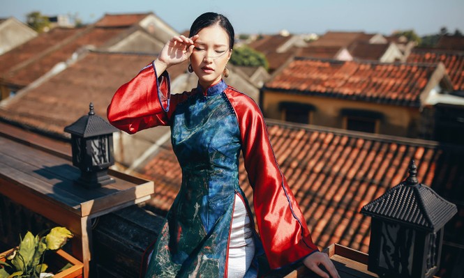 'Nàng thơ xứ Huế' Ngọc Trân mê hoặc với áo dài cảm hứng hội hoạ - ảnh 7