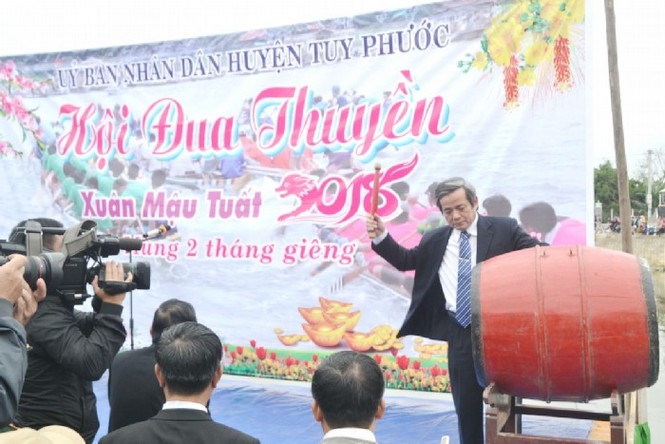 Bình Định: Tưng bừng hội đua thuyền trên sông Gò Bồi - ảnh 1