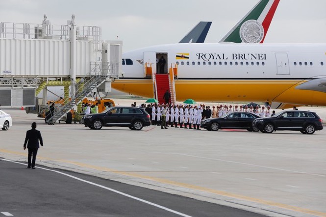 Quốc vương Brunei ngồi khoang lái chuyên cơ rời Đà Nẵng - ảnh 1