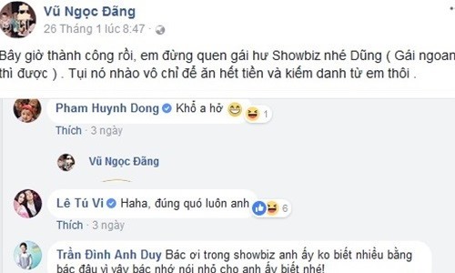 Các sao Việt khuyên Tiến Dũng bỏ ngoài tai, không yêu 'gái hư showbiz' - ảnh 1
