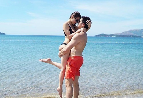 'Mỹ nhân đẹp nhất Philippines' diện bikini, tình tứ bên chồng ở bãi biển - ảnh 5