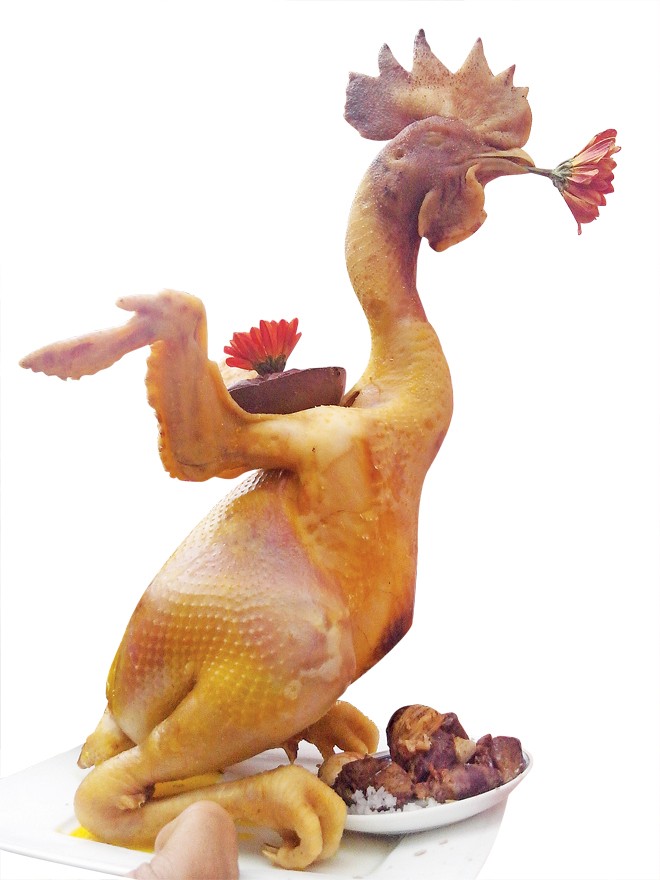 Độc, lạ hội thi gà cúng ngày lễ tết - ảnh 1