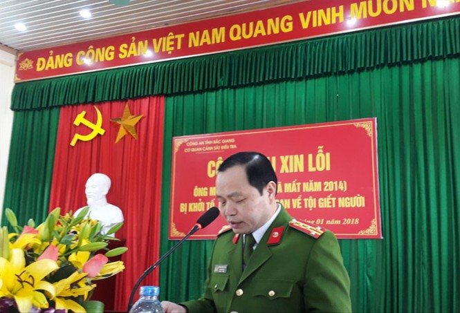 Công an Bắc Giang xin lỗi người bị bắt oan giờ đã khuất - ảnh 1