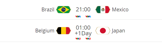 Lịch thi đấu vòng 1/8 World Cup hôm nay (2/7): Brazil gặp khó - ảnh 1
