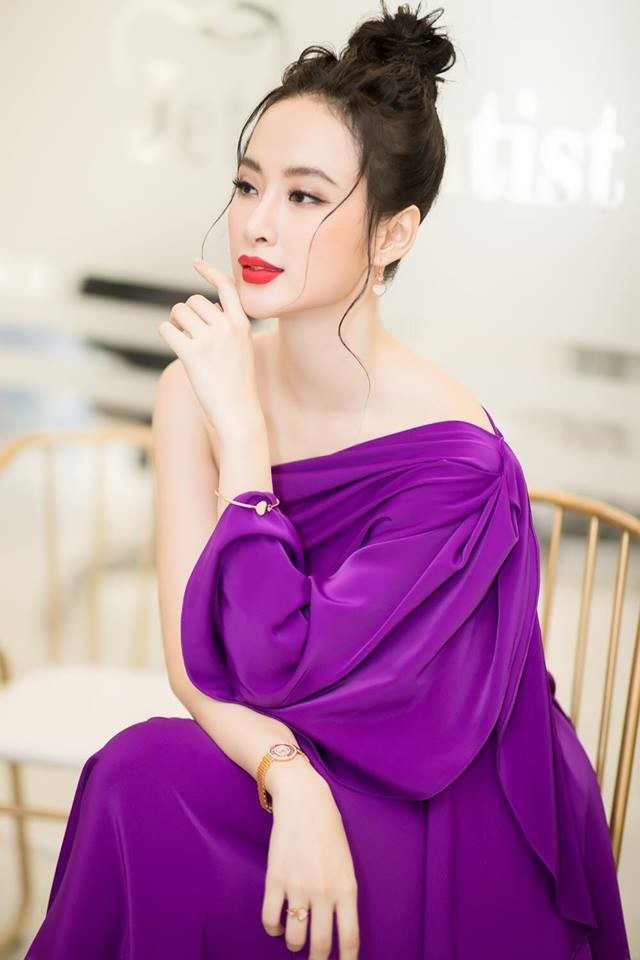 Angela Phương Trinh mặc đầm tím lệch vai, khoe làn da trắng ngần - ảnh 7