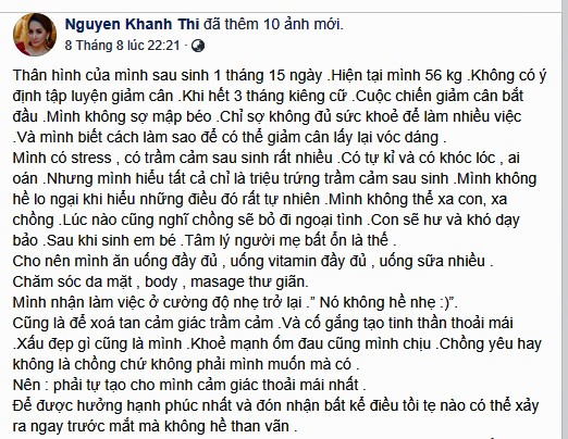 Khánh Thi chia sẻ cách vượt trầm cảm sau sinh gây chú ý - ảnh 1