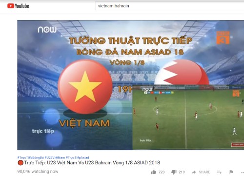 Nhiều kênh YouTube, Facebook Việt Nam vẫn phát 'lậu' Asiad 2018 - ảnh 1