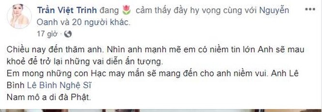 Món quà xúc động của Việt Trinh dành cho nghệ sĩ Lê Bình - ảnh 1