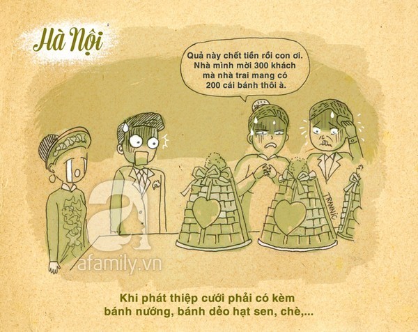Lễ ăn hỏi của người miền Bắc thường có mâm bánh nướng, bánh dẻo trong sính lễ. Đến khi mang thiệp cưới đi mời bạn bè, người thân, một vài gia đình nhà gái thường mang theo bánh nướng, chè sen đến biếu. Nếu thiếu bánh, chè sen còn phải đi mua thêm cho đủ