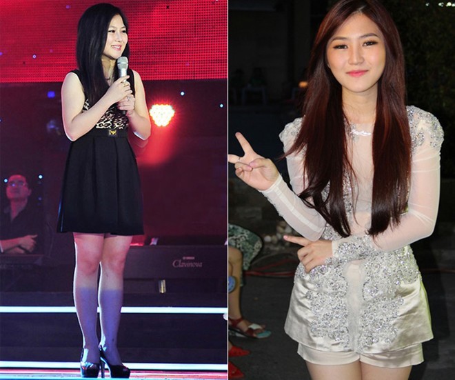 Chỉ sau 1 năm, quán quân The Voice Việt mùa giải đầu tiên đã có sự thay đổi đáng kể về ngoại hình. Phong cách teen dễ thương, tròn trịa trước đây của Hương Tràm nay đã được thay thế già dặn