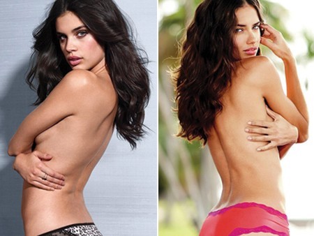 Chân dài Bồ Đào Nha Sara Sampaio (trái) nóng bỏng và quyến rũ không thua kém gì đàn chị Adriana Lima