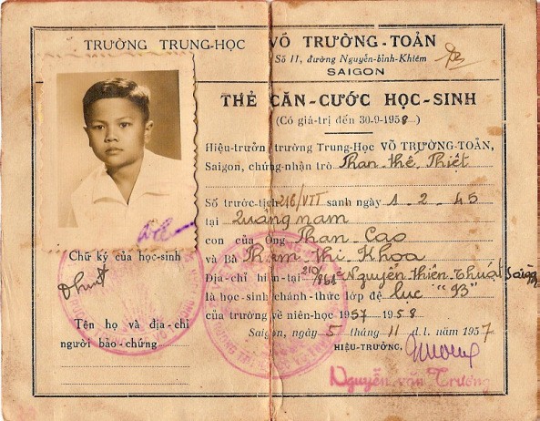 Thẻ căn cước học sinh Trường Võ Trường Toản