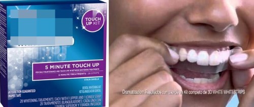 Theo ý kiến của nhiều chuyên gia nha khoa, hầu hết thuốc tẩy trắng răng đều có thành phần là oxy già nồng (Hydrogen Peroxide), gây ê buốt, loại tẩy càng mạnh thì càng gây buốt. Với các loại miếng dán trắng răng, nếu không dán đúng vị trí và không được che chắn chất tẩy sẽ tiếp xúc với môi, lợi gây bỏng, sưng viêm, ê buốt