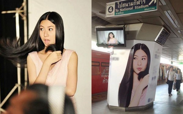 Cô sinh viên sinh năm 93 Ngô Hoàng Thanh Vy khá may mắn khi vừa bước chân vào nghề đã nhận ngay hợp đồng quảng cáo triệu đô quảng cáo dầu gội Dove do một đơn vị Thái Lan thực hiện. Nhanh chóng, hình ảnh của cô bạn xinh đẹp này phủ sóng khắp các điểm quảng cáo công cộng ở Thái