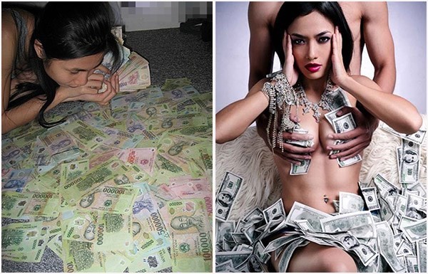 Siêu mẫu Minh Tú chụp ảnh nhét tiền vào ngực - ảnh 5