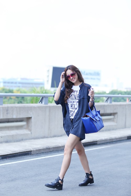 Mai Phương Thúy nổi bật ở sân bay - ảnh 1