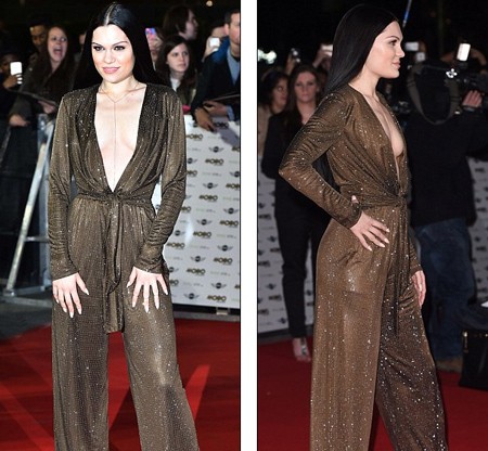 Bất chấp vòng một 'phẳng', Jessie J vẫn diện áo khoét ngực - ảnh 3