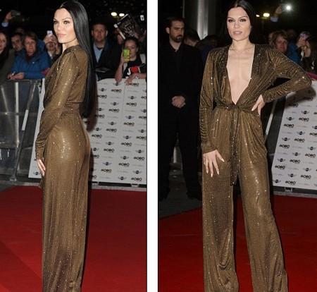 Bất chấp vòng một 'phẳng', Jessie J vẫn diện áo khoét ngực - ảnh 4