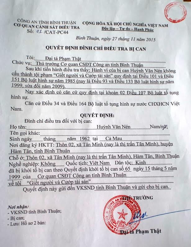 Người mang án oan giết người Huỳnh Văn Nén chính thức vô tội - ảnh 3
